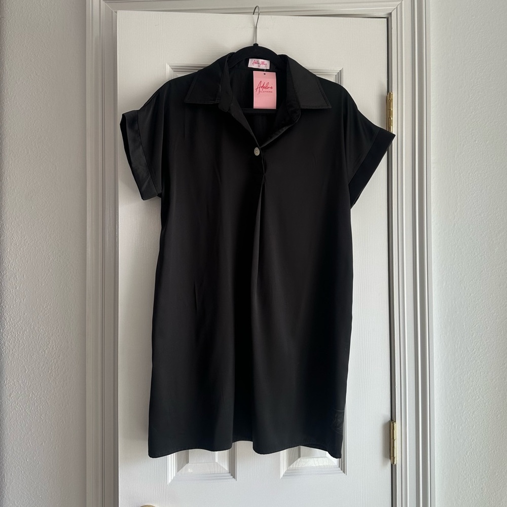 Adeline Clothing Black Shift Dress size small - never worn tags still on